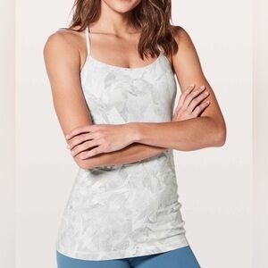 Lululemon Power Pose Tank *Light Support For A/B Cup-Jasmine White Multi/ Size 4